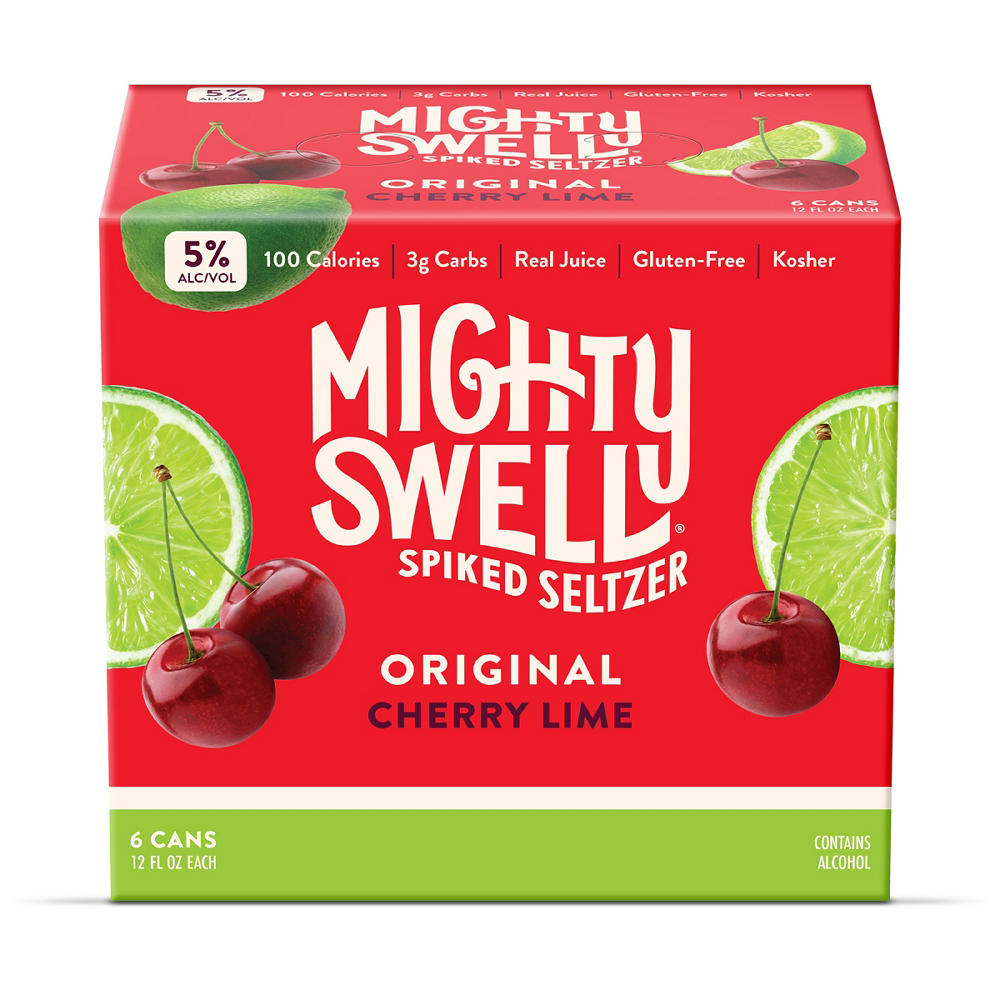 Mighty Swell Spiked Seltzer Cherry Lime 6 pk Cans, 12 oz