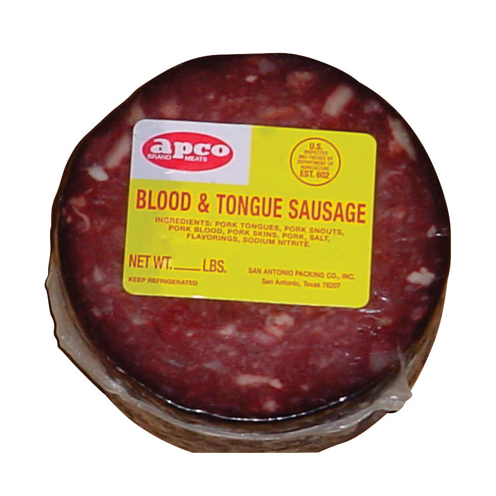 Apco Blood and Tongue Sausage, Avg. 0.6111 lb