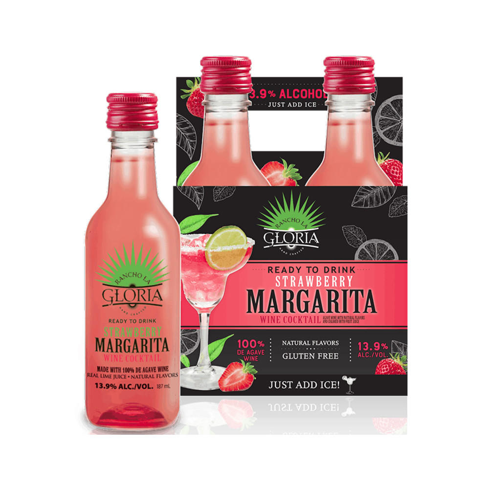 Rancho La Gloria Strawberry Margarita 187 mL Bottles, 4 pk