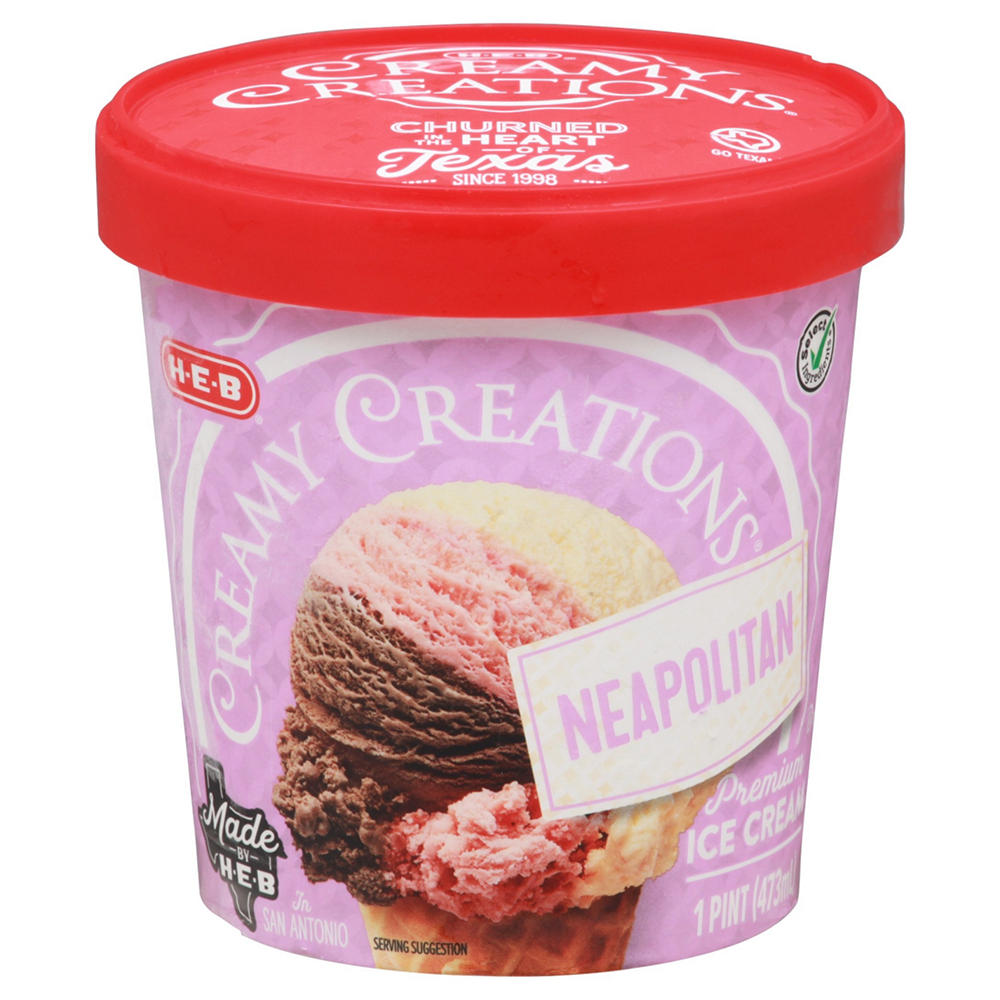 H-E-B Creamy Creations Neapolitan Ice Cream, 1 pt