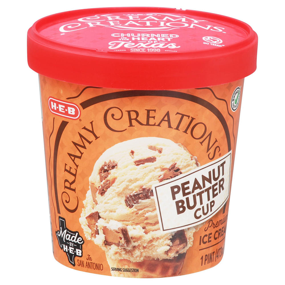 H-E-B Creamy Creations Peanut Butter Cup Ice Cream, 1 pt