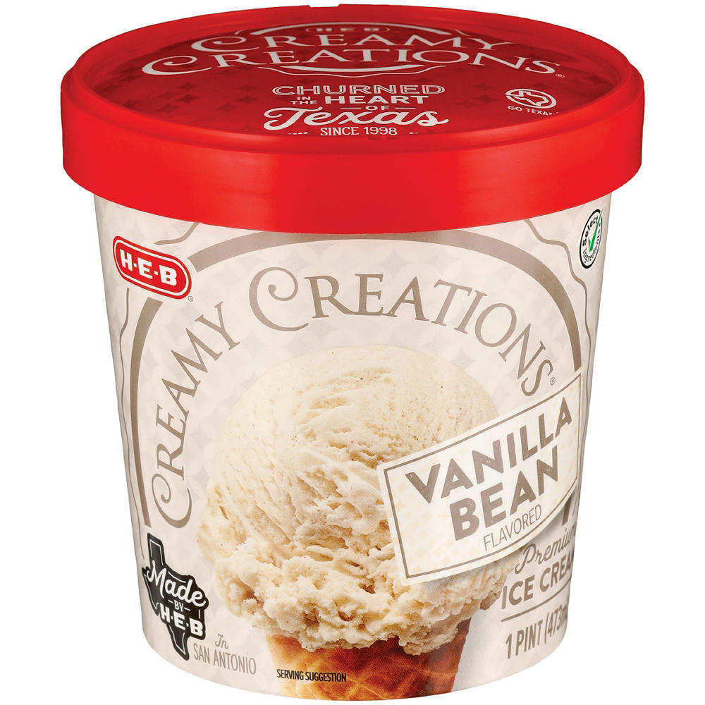 H-E-B Creamy Creations Vanilla Bean Ice Cream, 1 pt