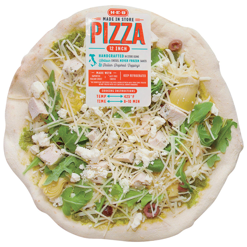 H-E-B Fresh Made in Store Artichoke Chicken Pizza, 12"