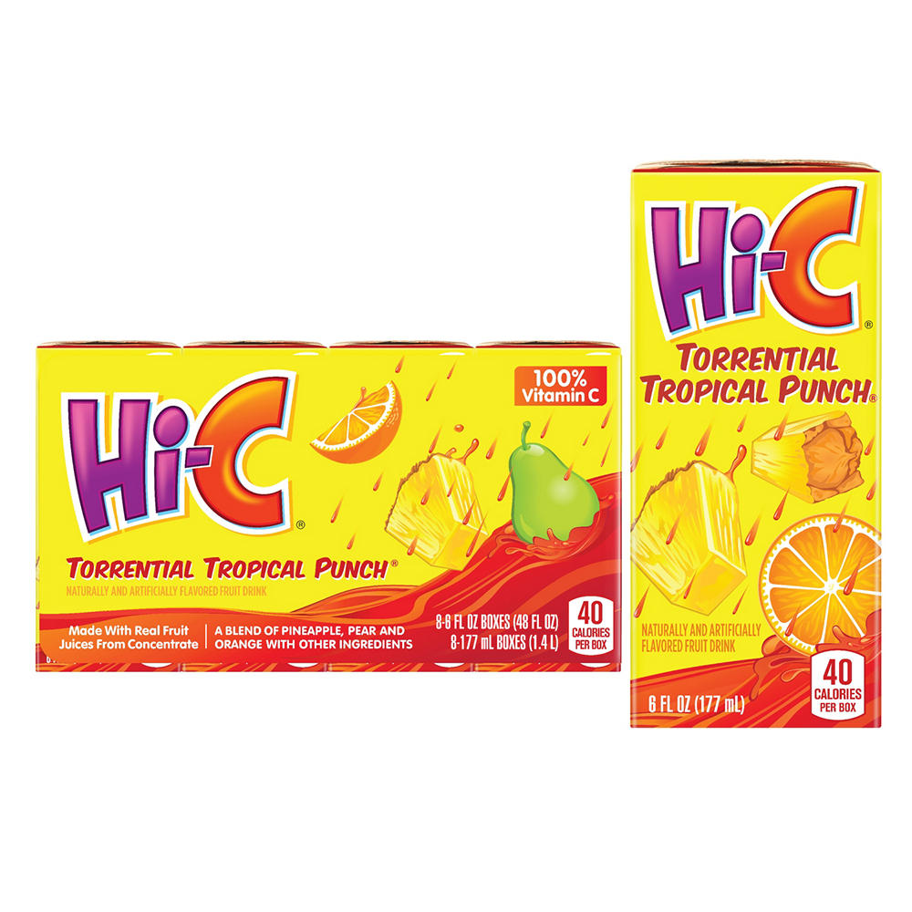 Hi-C Torrential Tropical Punch Juice Drink 8 pk Boxes, 6 oz