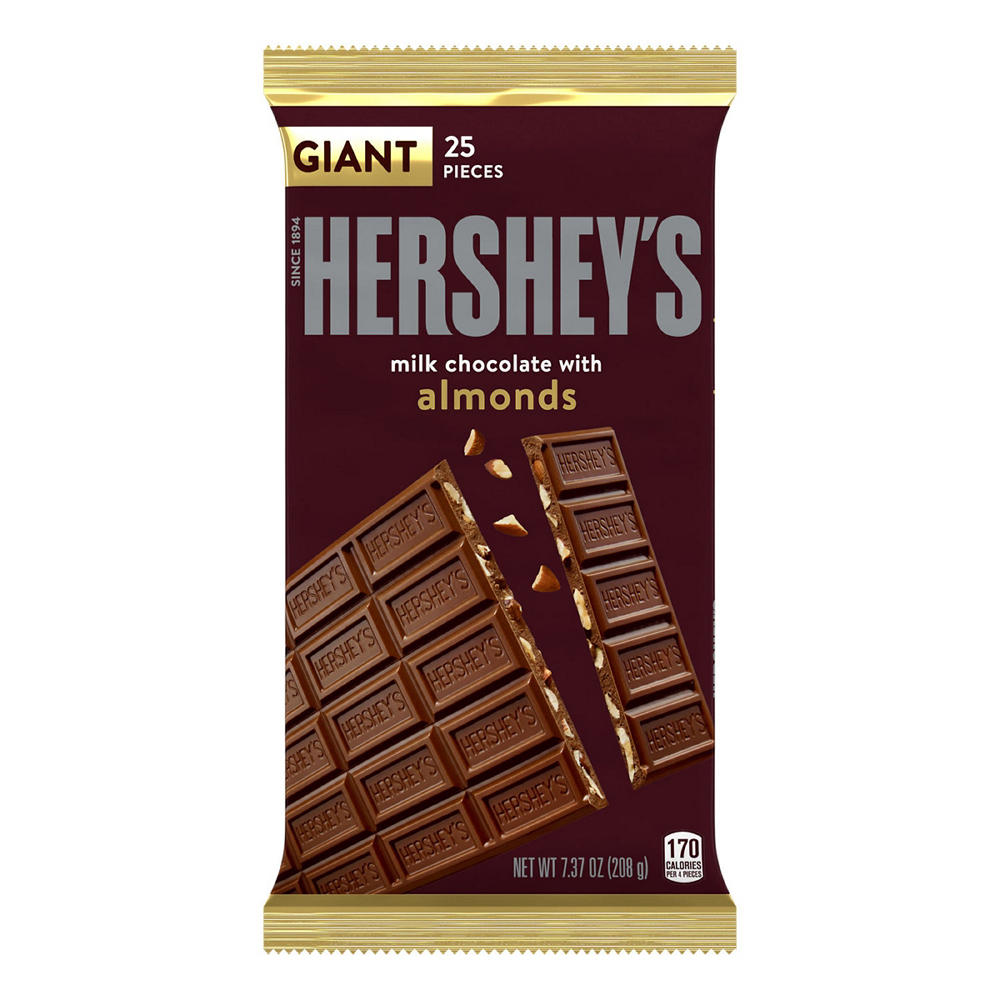Hershey's Milk Chocolate with Almonds Giant Candy Bar, 7.37 oz