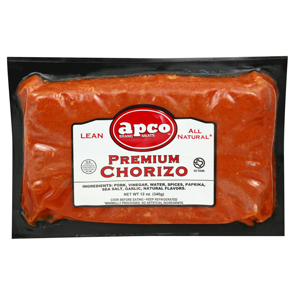 Apco Premium Lean Pork Chorizo Sausage, 12 oz