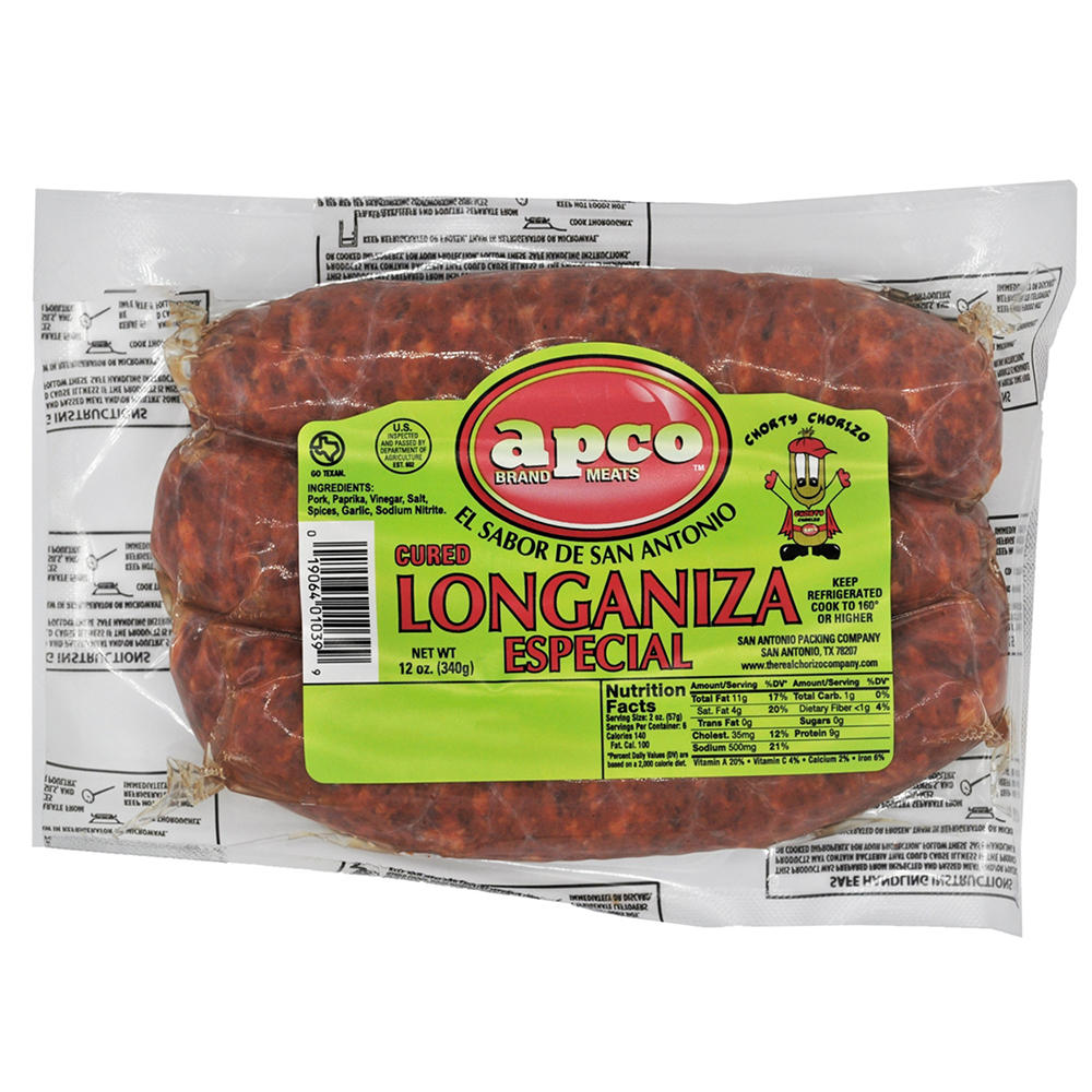 Apco Longaniza Cured Pork Sausage Especial, 12 oz
