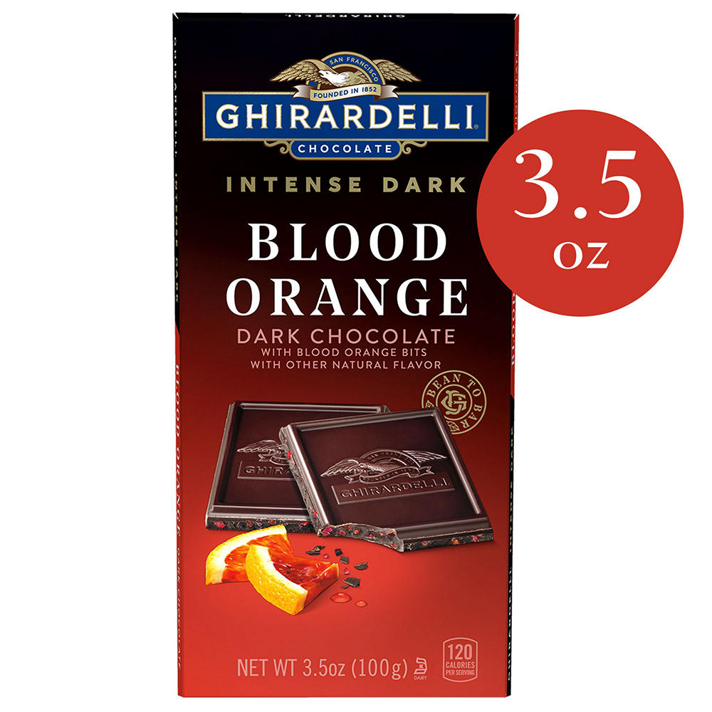 Ghirardelli Intense Dark Blood Orange Chocolate Bar, 3.5 oz