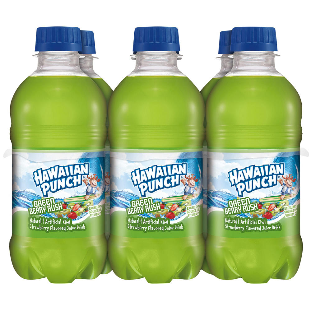 Hawaiian Punch Green Berry Rush 6 pk Bottles, 10 oz