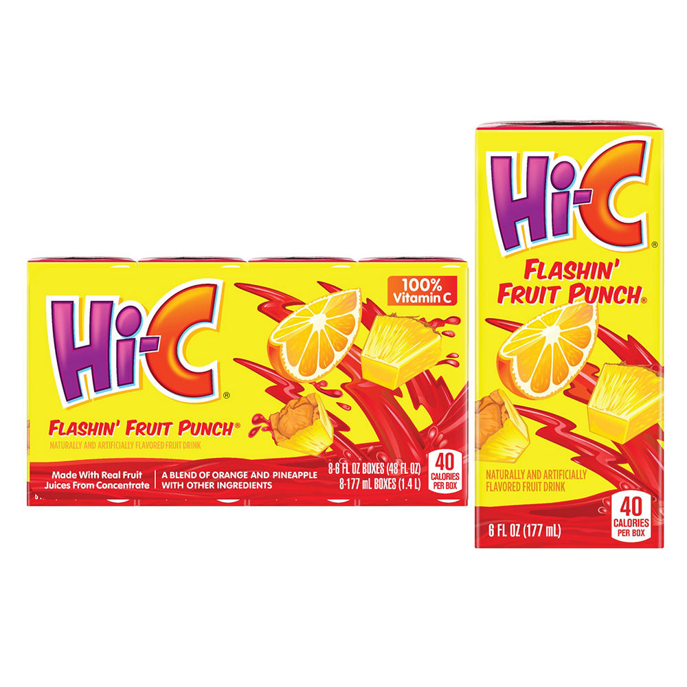 Hi-C Flashin' Fruit Punch Juice Drink 8 pk Boxes, 6 oz