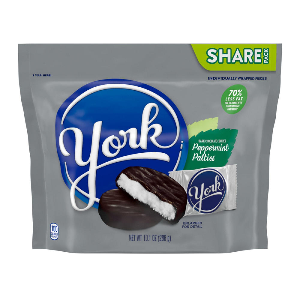 York Dark Chocolate Peppermint Patties Candy - Share Pack, 10.1 oz