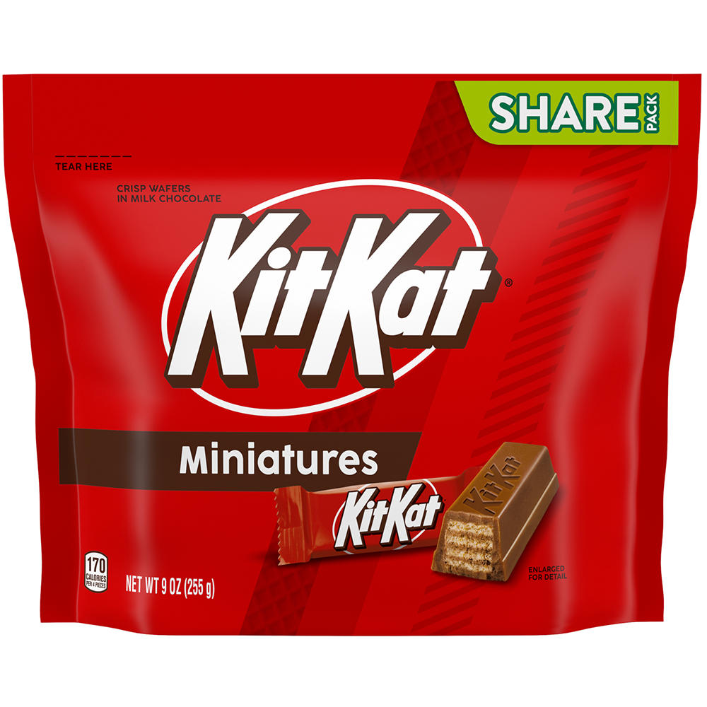Kit Kat Miniatures Milk Chocolate Wafer Candy Bars Individually Wrapped Share Bag, 10.1 oz