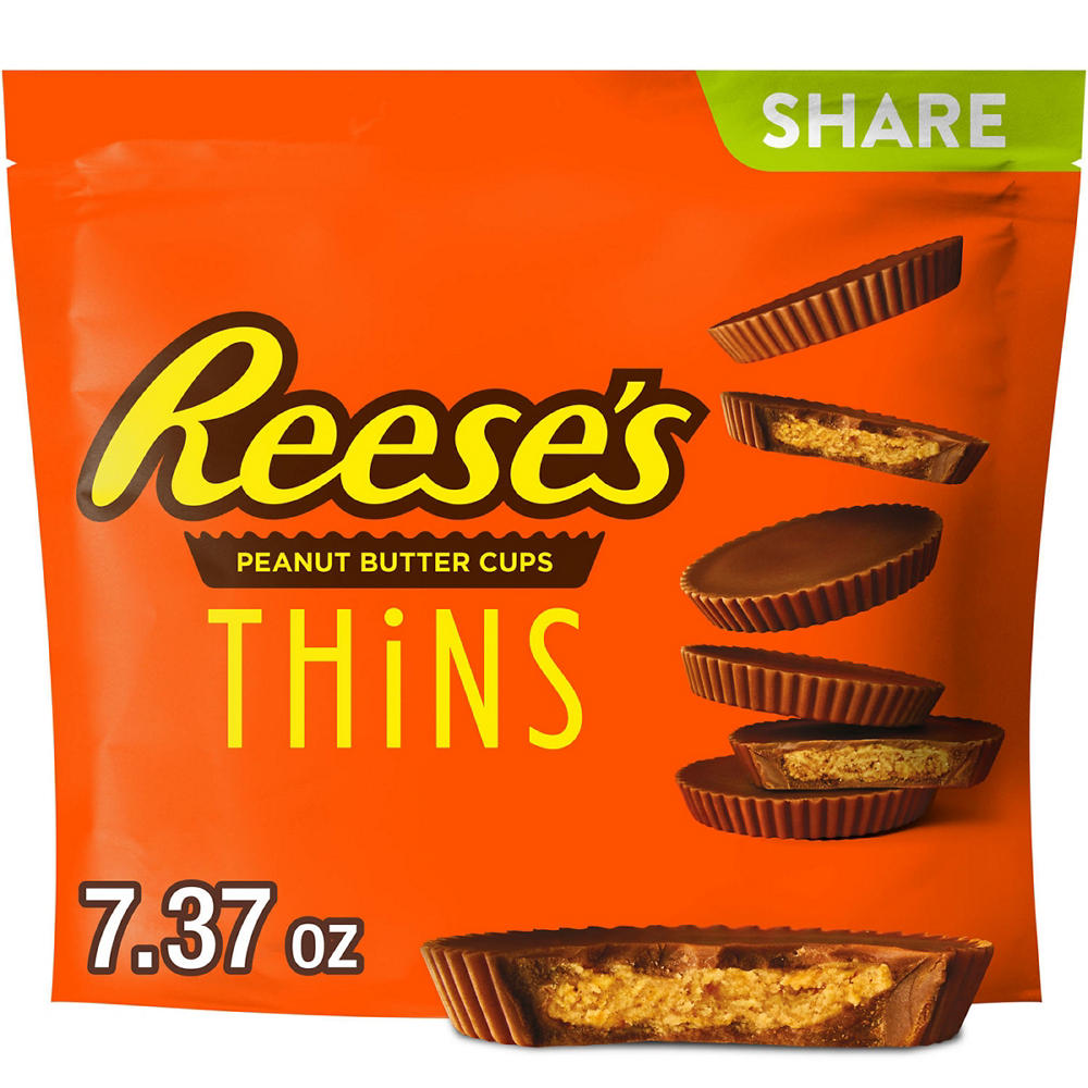 Reese's Thins Chocolate Peanut Butter Cups Candy - Share Pack, 7.37 oz