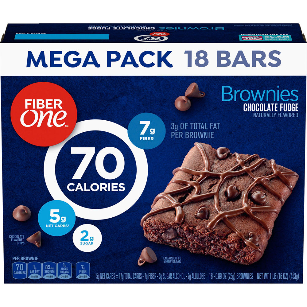 Fiber One 90 Calorie Chocolate Fudge Brownies Mega Pack, 18 ct