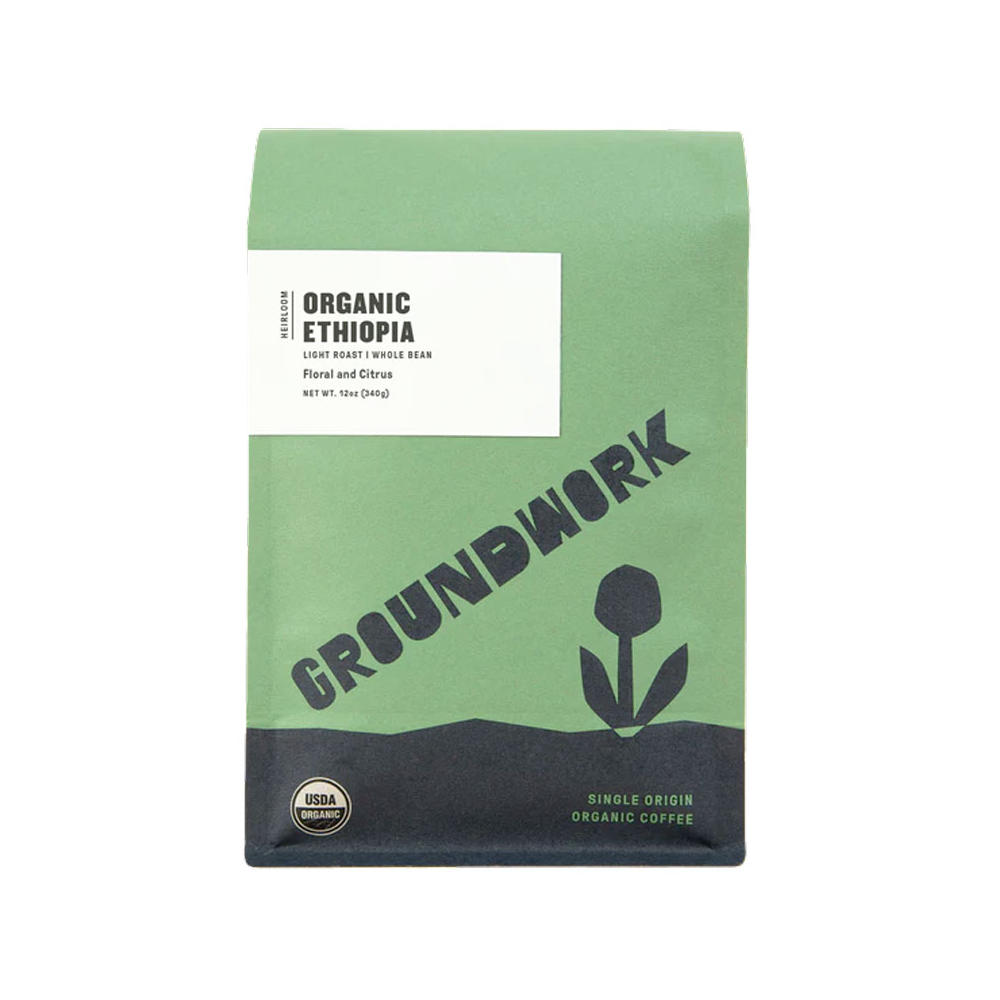 Groundwork Organic Ethiopia Heirloom Blend Whole Bean Coffee, 12 oz