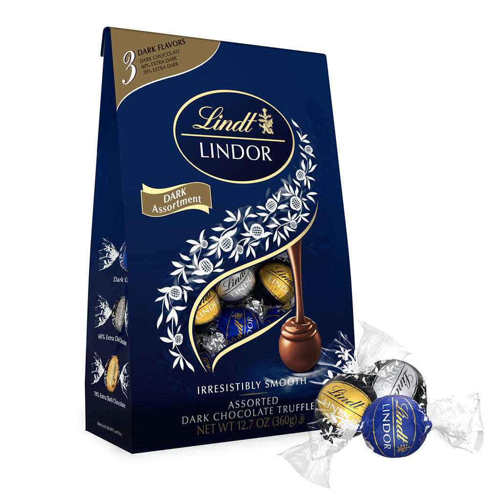 Lindt Lindor Assorted Dark Chocolate Truffles, 12.7 oz