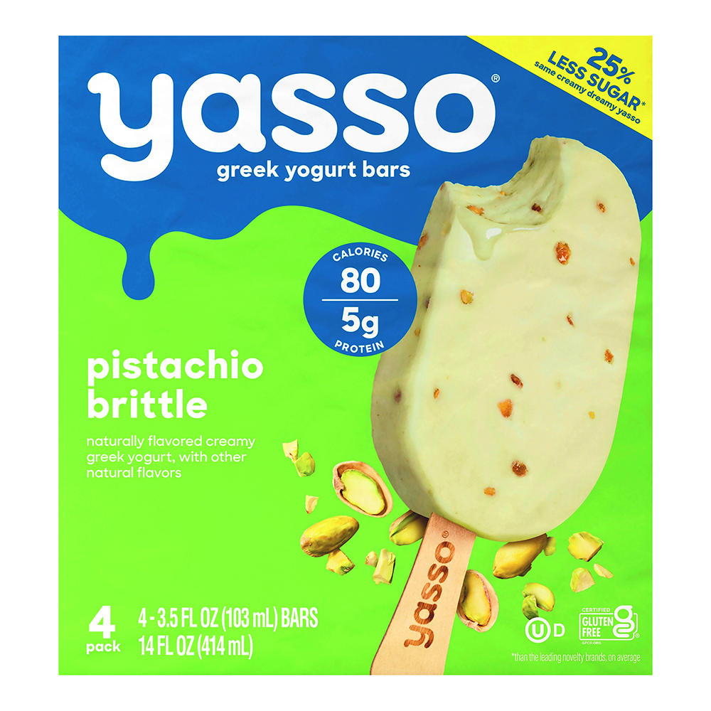 Yasso Pistachio Brittle Frozen Greek Yogurt Bars, 4 ct