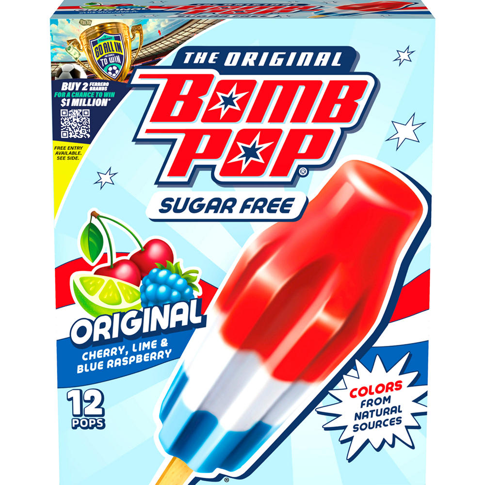Bomb Pop Original Sugar Free Ice Pops, 12 ct
