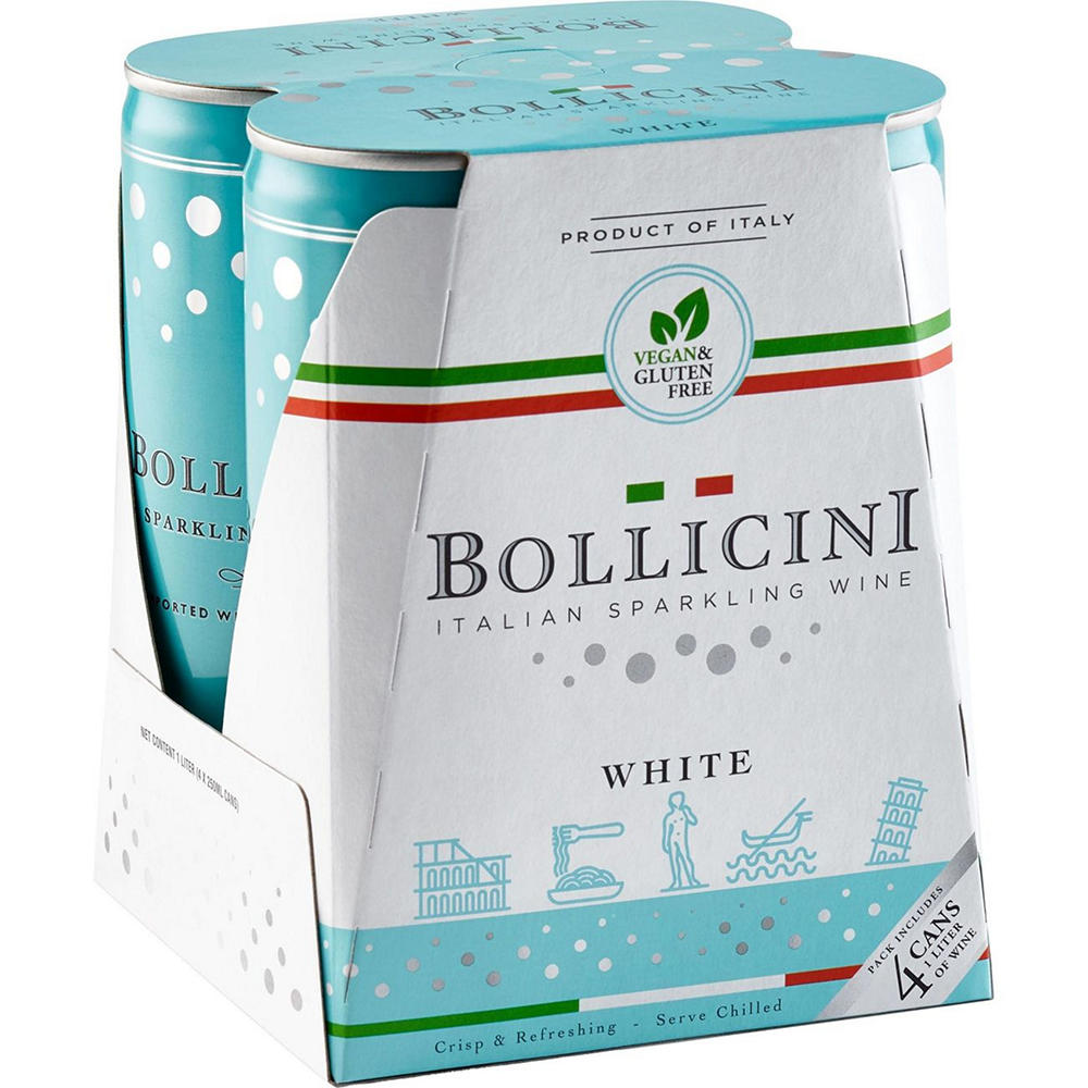 Bollicini Sparkling White Wine 4 pk Cans, 250 mL
