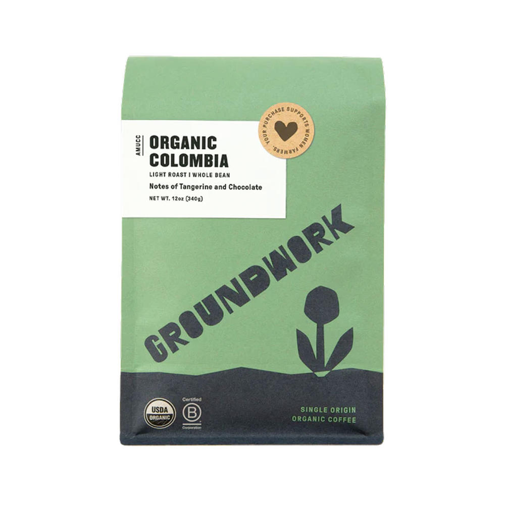 Groundwork Organic Columbia Whole Bean Coffee, 12 oz