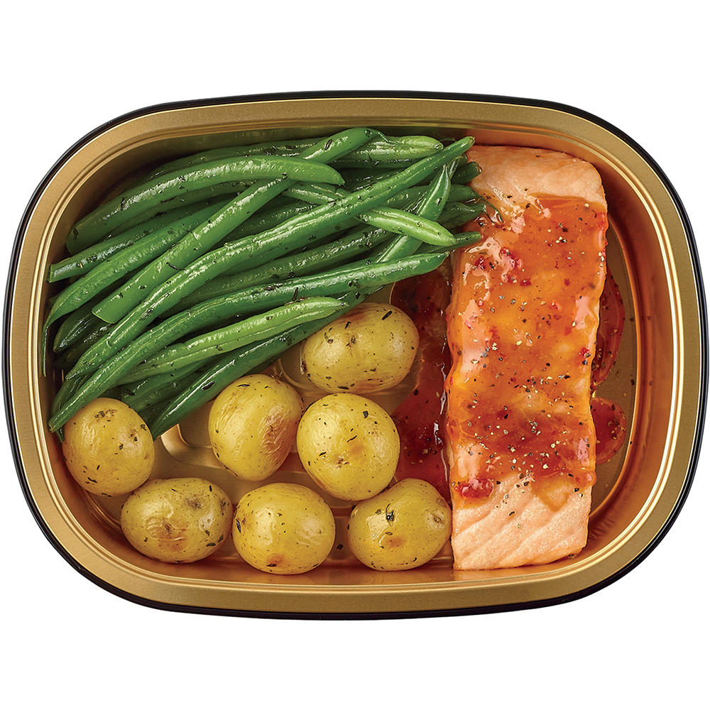 Meal Simple by H-E-B Honey Garlic Salmon, Green Beans & Potatoes, 12 oz