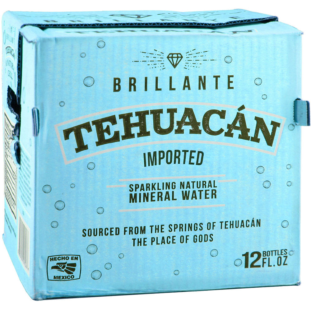 Tehuacán Sparkling Mineral Water 12 pk Glass Bottles, 12 oz