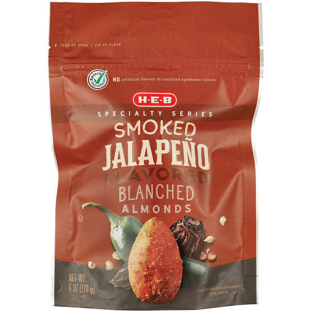 H-E-B Blanched Almonds - Smoked Jalapeño, 6 oz