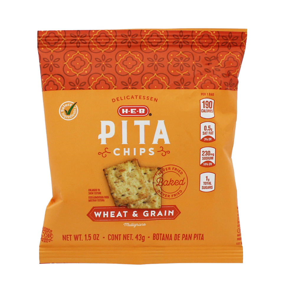H-E-B Wheat & Grain Pita Chips, 1.5 oz