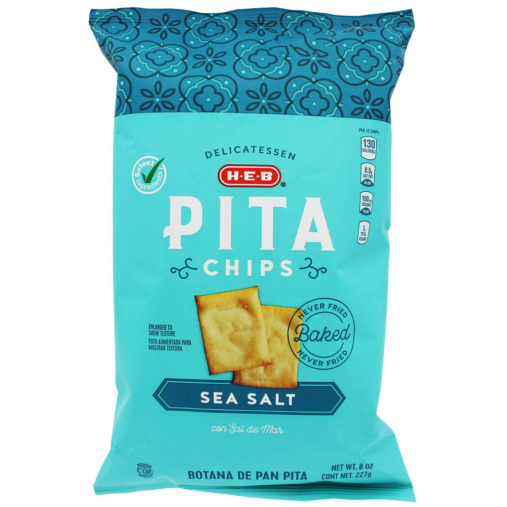 H-E-B Sea Salt Pita Chips, 8 oz
