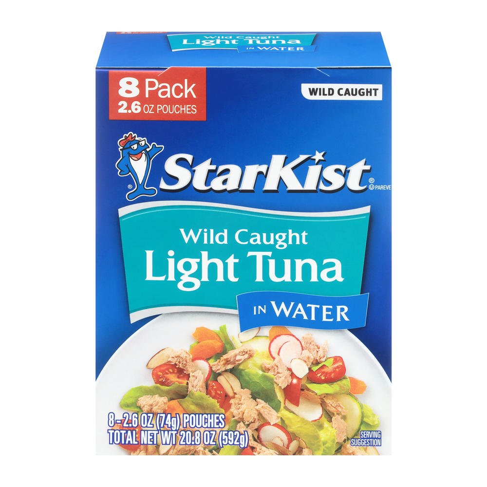 StarKist Wild Caught Light Tuna in Water Pouches, 8 ct