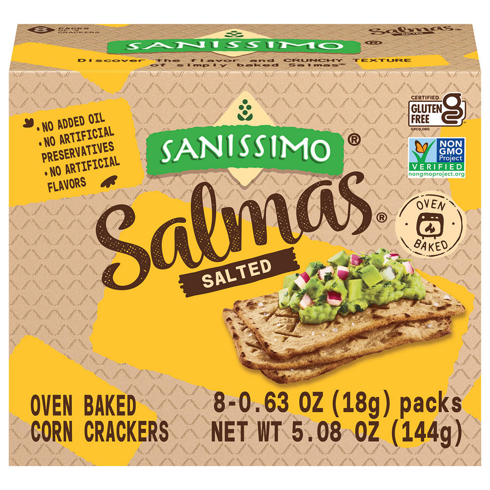 Sanissimo Salmas Salted Oven Baked Corn Crackers, 5.04 oz