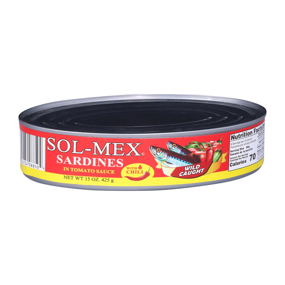 Sol-Mex Sardines in Tomato Sauce with Chili, 15 oz