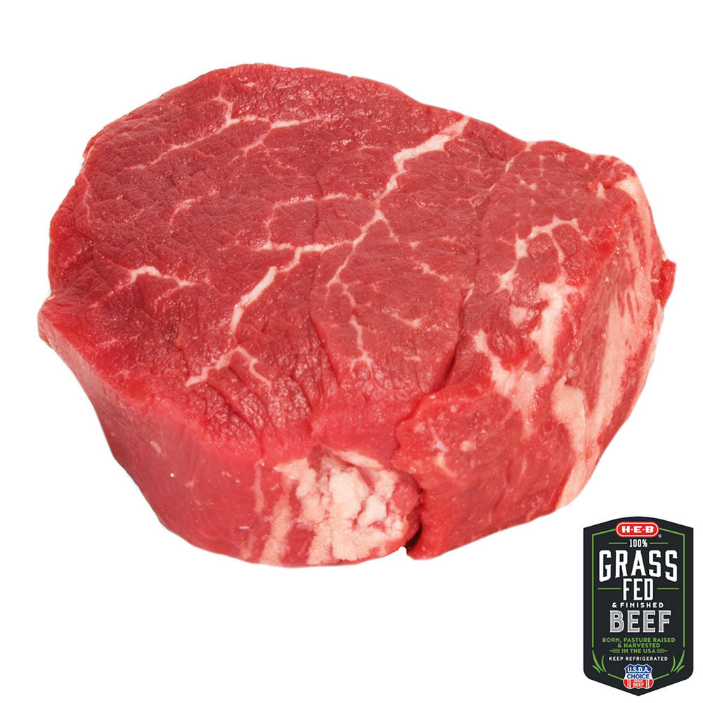 H-E-B Grass Fed & Finished Beef Boneless Tenderloin Steak – USDA Choice, Avg. 0.99 lb
