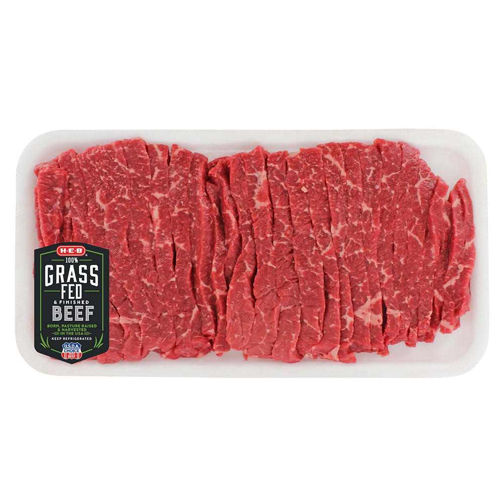 H-E-B Grass Fed Beef For Stir Fry, USDA Choice, Avg. 0.91 lb