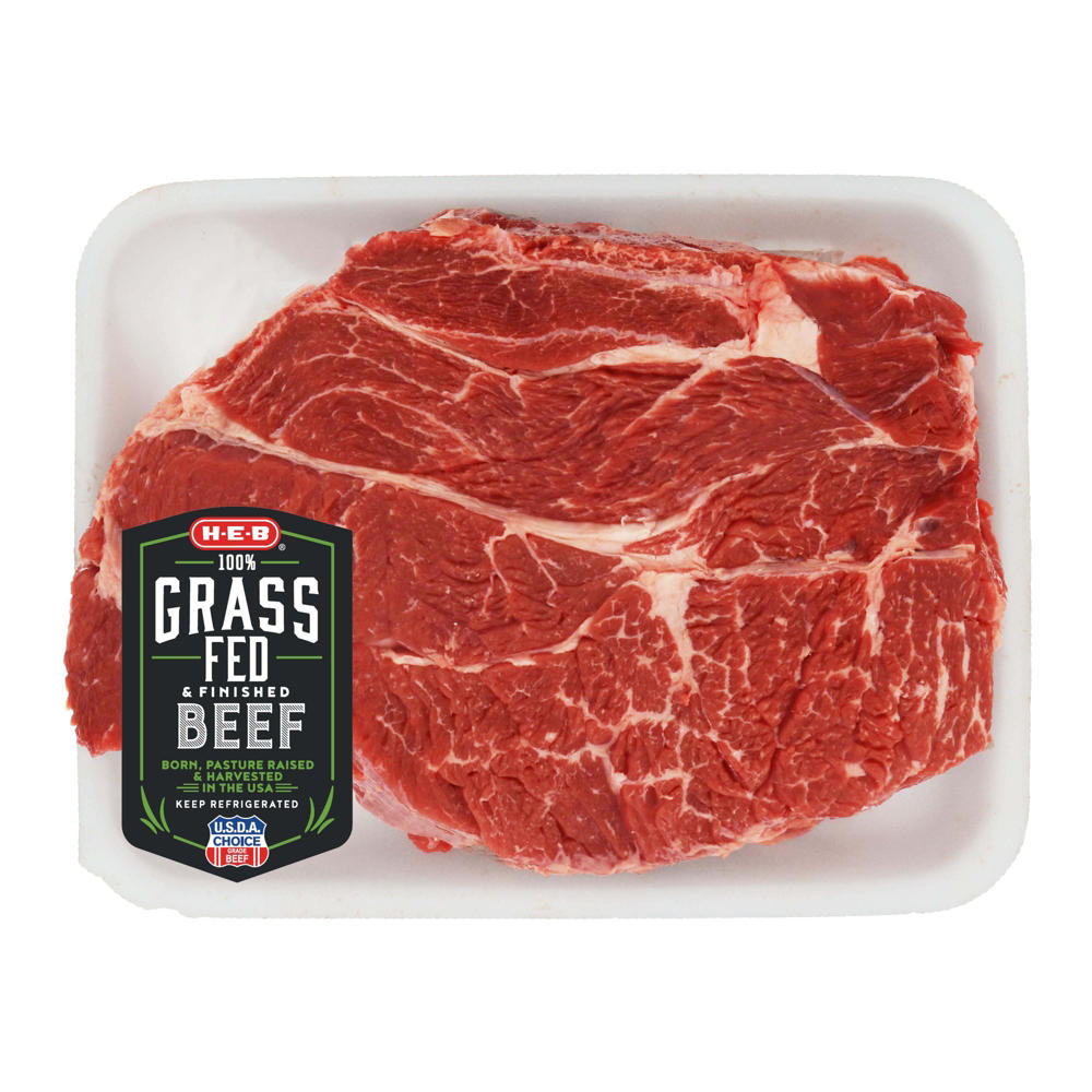 H-E-B Grass Fed & Finished Beef Boneless Chuck Roast - USDA Choice, Avg. 2.49 lbs
