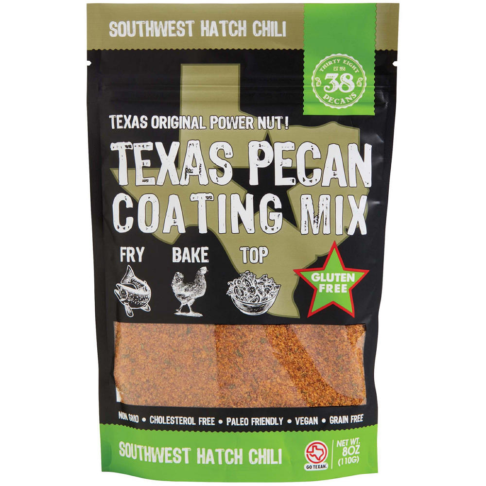 38 Pecans Southwest Hatch Chili Texas Pecan Coating Mix, 8 oz