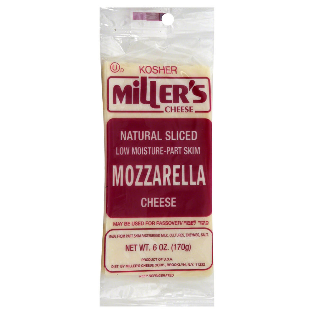Miller's Cheese Naturally Sliced Mozzarella Cheese, 6 oz