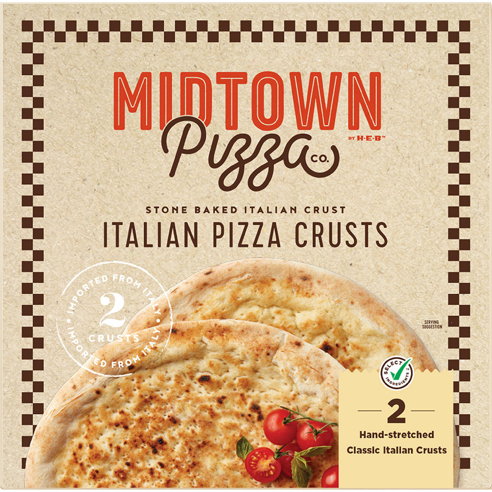 Midtown by H-E-B Stone Baked Italian Pizza Crusts, 2 ct