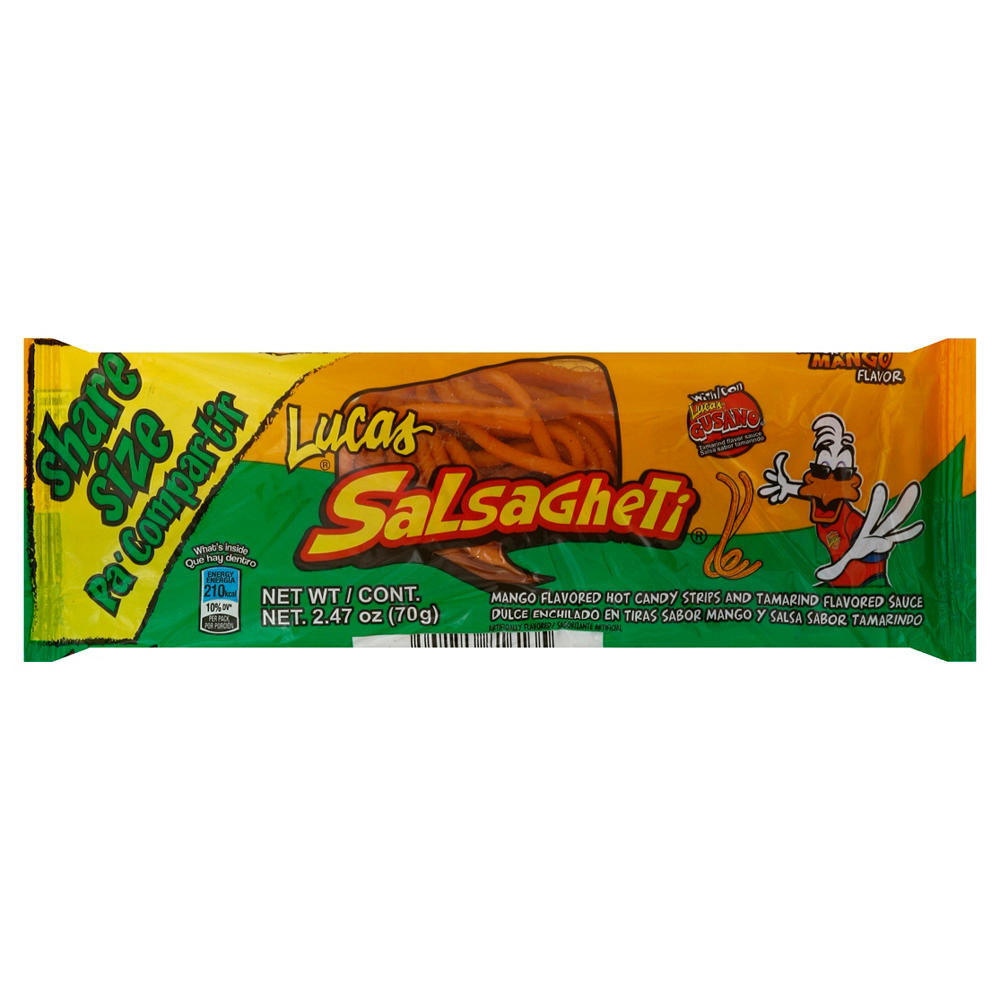 Lucas Skwinles Salsagheti Mango Candy - King Size, 2.47 oz