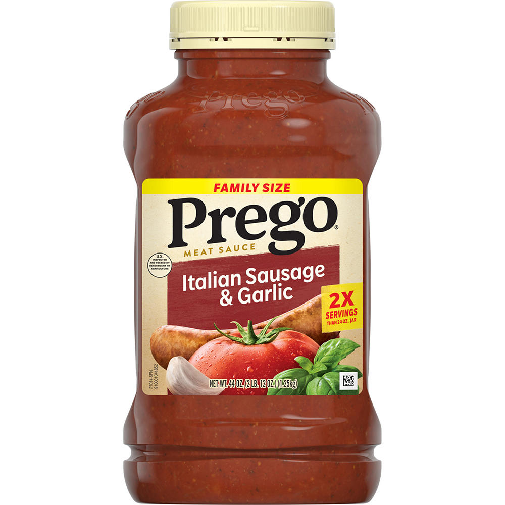 Prego Italian Sausage & Garlic Meat Sauce, 44 oz