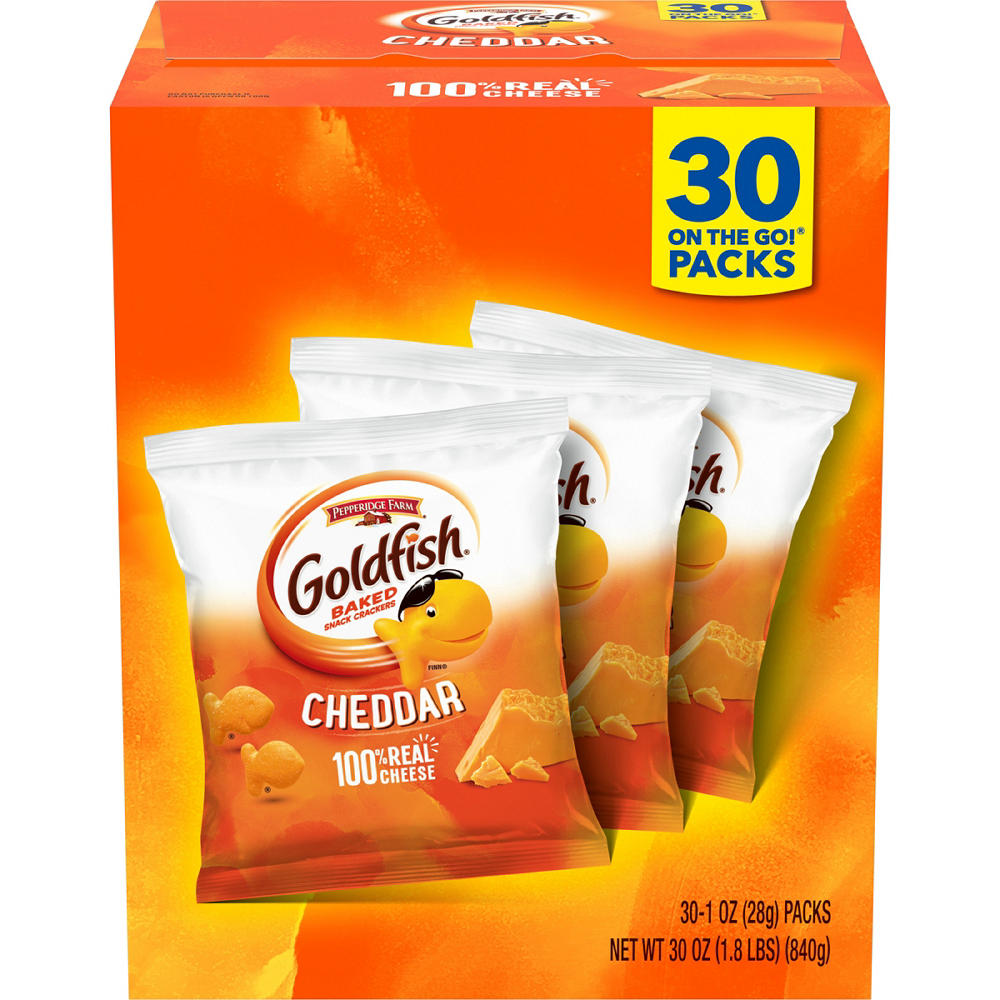 Goldfish Baked Cheddar Crackers Multipack, 30 ct