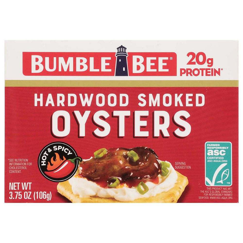 Bumble Bee 20g Protein Hardwood Smoked Oysters, 3.75 oz