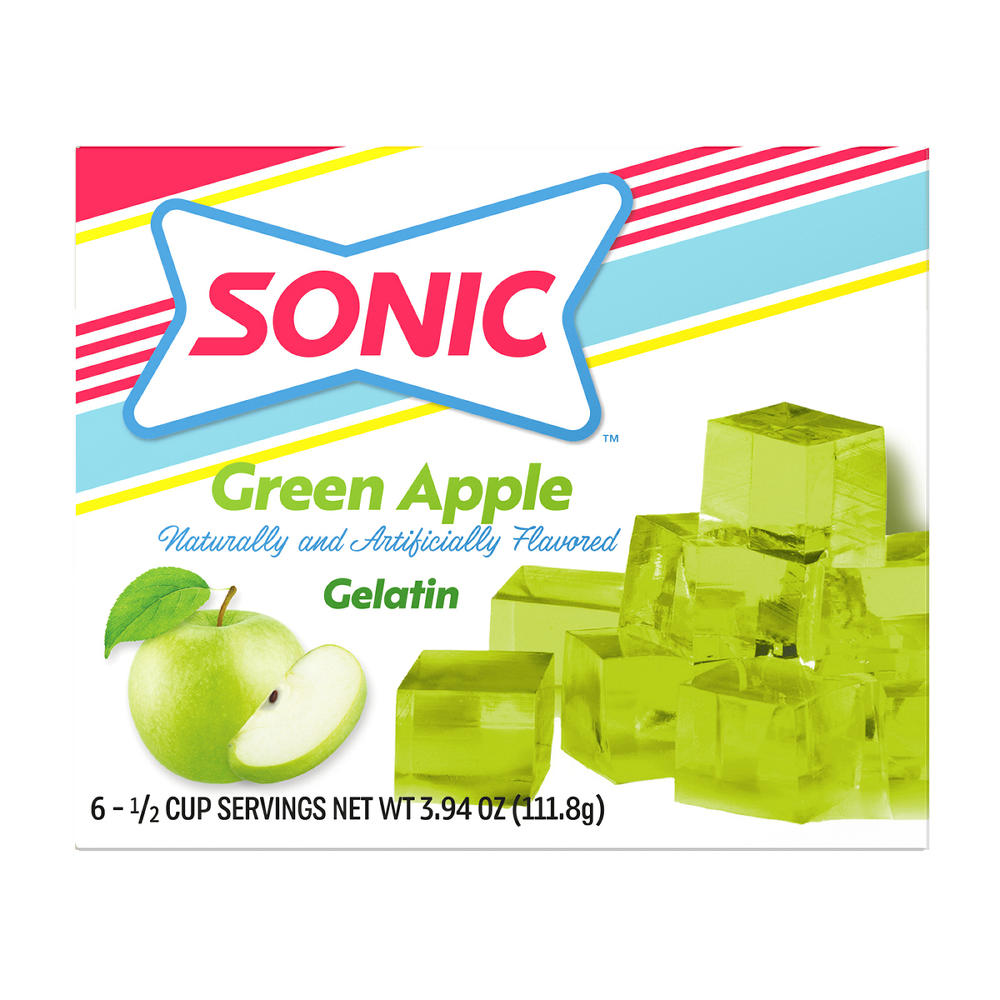 Sonic Gelatin - Green Apple, 3.94 oz