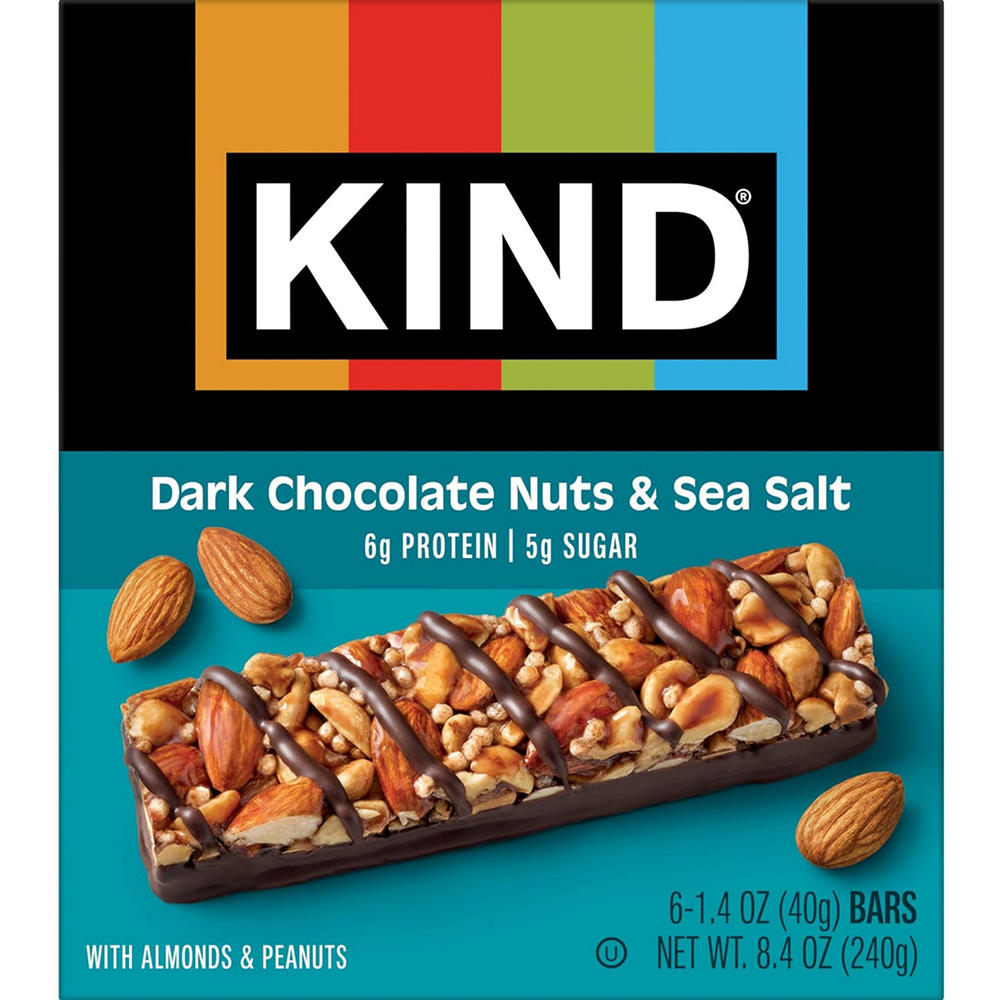 Kind Dark Chocolate Nuts & Sea Salt Bars, 6 ct