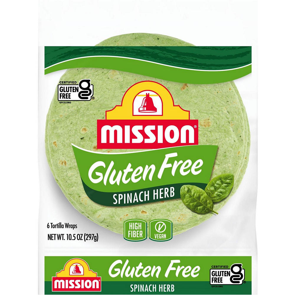 Mission Gluten Free Spinach & Herb Tortilla Wraps, 6 ct
