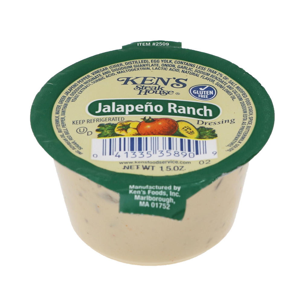 Ken's Steak House Jalapeno Ranch Salad Dressing Cup, 1.5 oz
