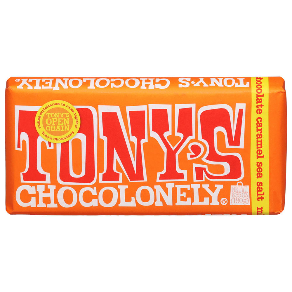 Tony's Chocolonely Milk Chocolate Caramel Sea Salt Big Candy Bar, 6.35 oz