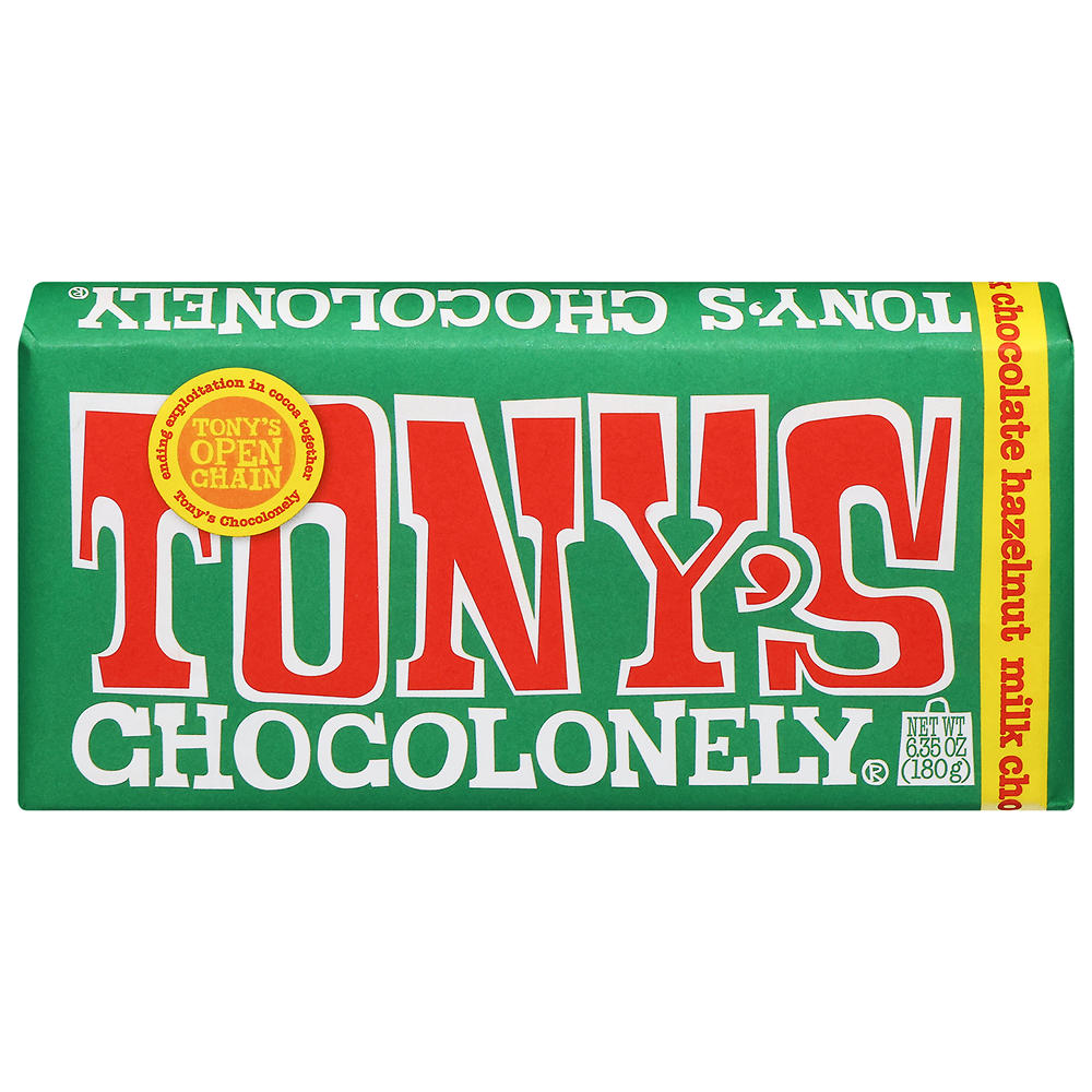 Tony's Chocolonely Hazelnut Milk Chocolate Bar, 6.35 oz