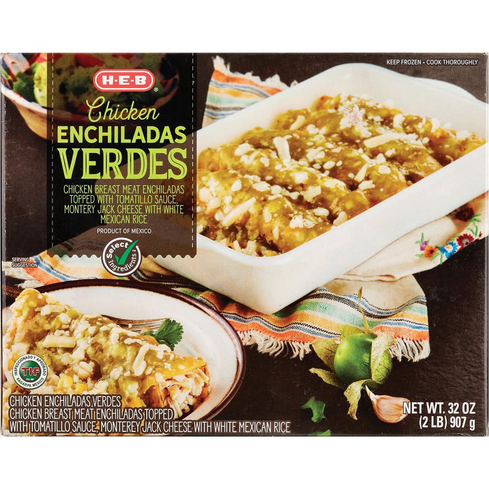 H-E-B Frozen Chicken Enchiladas Verdes - Family-Size, 32 oz
