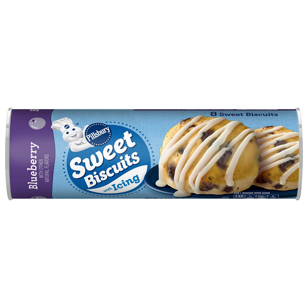 Pillsbury Blueberry Sweet Biscuits with Icing, 8 ct